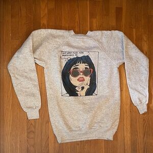 Re/Done Gray Pizza Sweatshirt